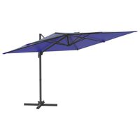 vidaXL LED Cantilever Garden Parasol Azure Blue 400x300 cm