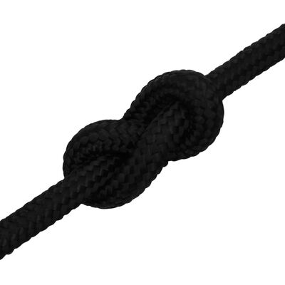 vidaXL Work Rope Black 16 mm 100 m Polyester