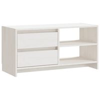 vidaXL TV Cabinet White 80x31x39 cm Solid Pinewood