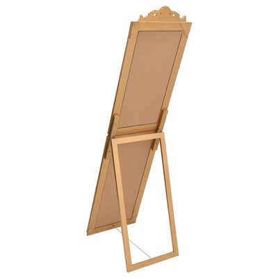 vidaXL Free-Standing Mirror Gold 50x200 cm