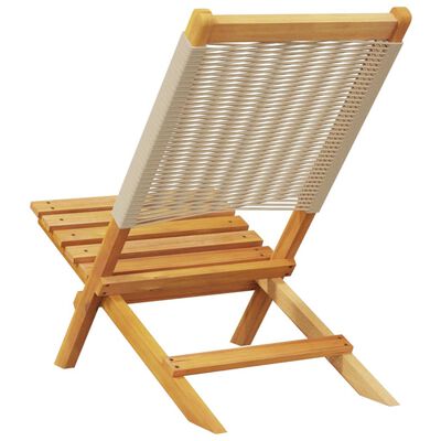 vidaXL Garden Chairs 2 pcs Beige Solid Wood Acacia and Polypropylene