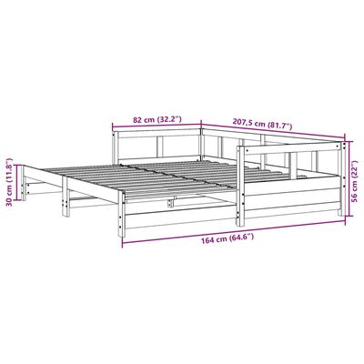 vidaXL Daybed without Mattress Wax Brown 80x200 cm Solid Wood Pine