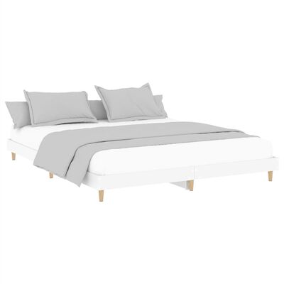 vidaXL Bed Frame without Mattress White 200x200 cm Engineered Wood