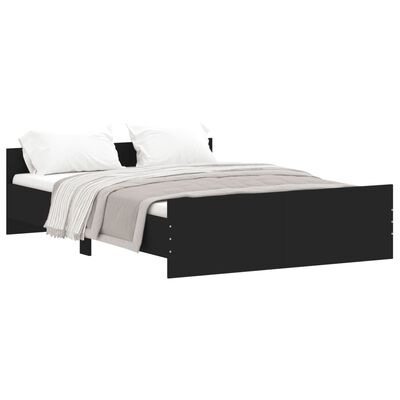 vidaXL Bed Frame without Mattress Black 140x190 cm