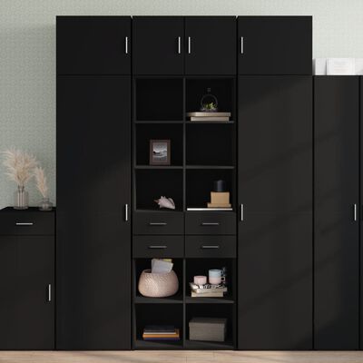 vidaXL Highboard Black 70x42.5x185 cm Engineered Wood