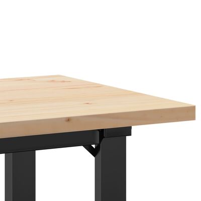 vidaXL Dining Table O-Frame 100x50x75.5 cm Solid Wood Pine and Cast Iron