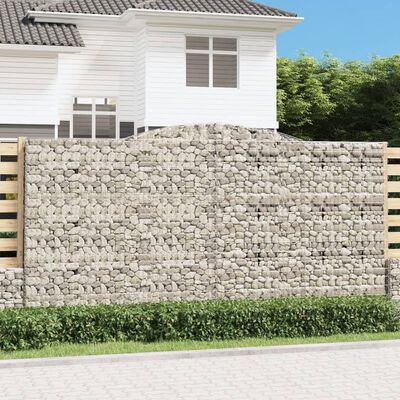 vidaXL Arched Gabion Baskets 6 pcs 400x50x200/220 cm Galvanised Iron