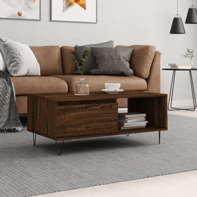 vidaXL Coffee Table Brown Oak 90x50x36.5 cm Engineered Wood