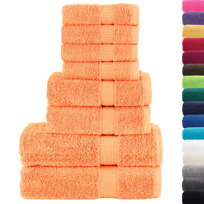 vidaXL 8 Piece Premium Towel Set SOLUND Orange 600 gsm