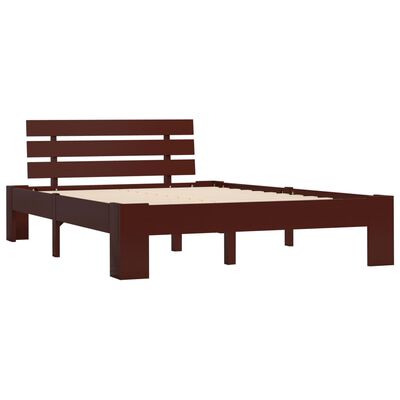 vidaXL Bed Frame without Mattress Dark Brown Solid Pine Wood 120x200 cm