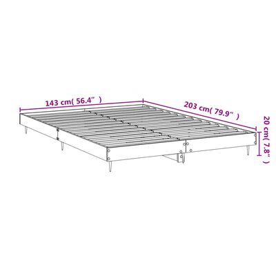 vidaXL Bed Frame without Mattress High Gloss White 140x200 cm