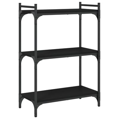 vidaXL Bookcase 3-Tier Black 60x30x86 cm Engineered Wood