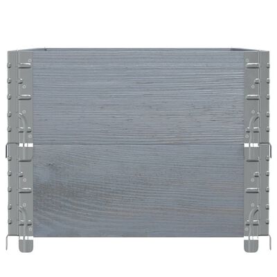 vidaXL Pallet Collars 2 pcs Grey 100x50 cm Solid Wood Pine