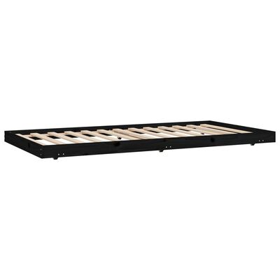 vidaXL Bed Frame without Mattress Black 100x200 cm Solid Wood Pine