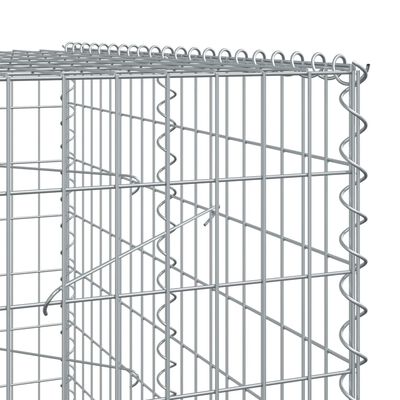 vidaXL Gabion Basket with Cover 150x100x200 cm Galvanised Iron