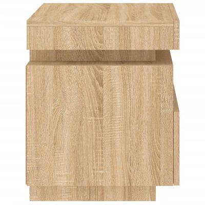 vidaXL Bedside Cabinets with LED Lights 2 pcs Sonoma Oak 40x39x48.5 cm