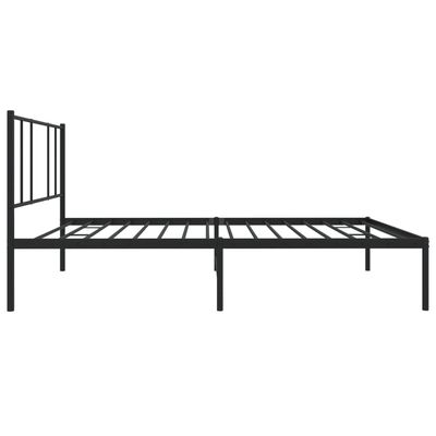 vidaXL Metal Bed Frame without Mattress with Headboard Black 100x200 cm