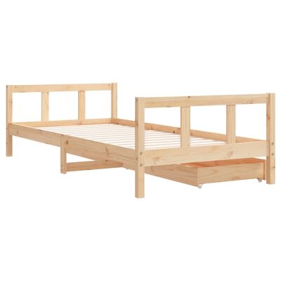 vidaXL Kids Bed Frame with Drawers 90x200 cm Solid Wood Pine