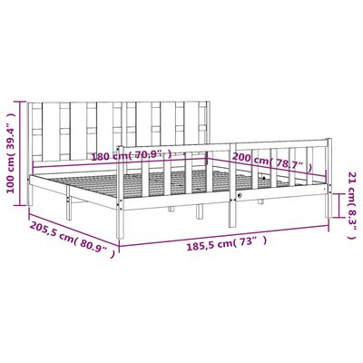 vidaXL Bed Frame without Mattress Solid Wood Pine