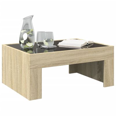 vidaXL Coffee Table with Infinity LED Sonoma Oak 70x50x30 cm