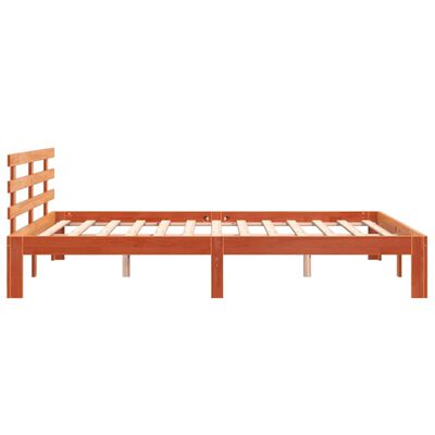 vidaXL Bed Frame without Mattress Wax Brown 160x200 cm Solid Wood Pine