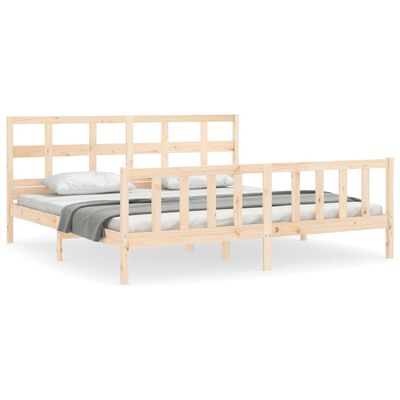 vidaXL Bed Frame without Mattress Super King Size Solid Wood Pine