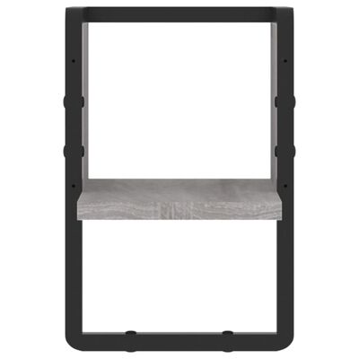 vidaXL Wall Shelf with Bar Grey Sonoma 20x25x30 cm