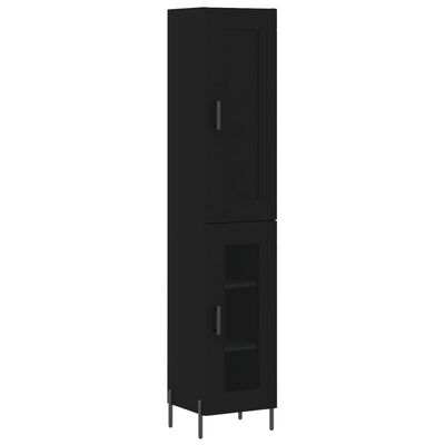 vidaXL Highboard Black 34.5x34x180 cm Engineered Wood