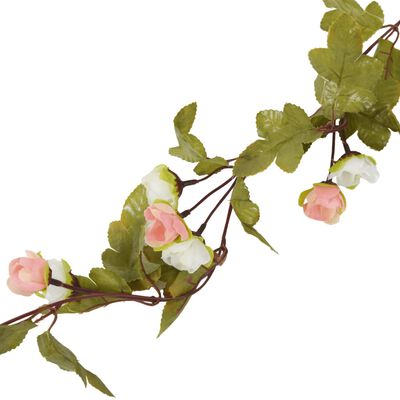 vidaXL Christmas Flower Garlands 6 pcs Champagne 215 cm