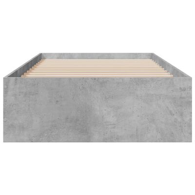 vidaXL Bed Frame with Drawers Concrete Grey 75x190 cm Small Single Engineered Wood