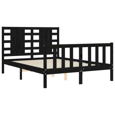 vidaXL Bed Frame without Mattress Black 120x200 cm Solid Wood Pine