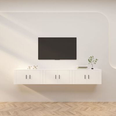 vidaXL Wall-mounted TV Cabinets 3 pcs White 80x34.5x40 cm