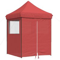 vidaXL Foldable Party Tent Pop-Up with 4 Sidewalls Burgundy