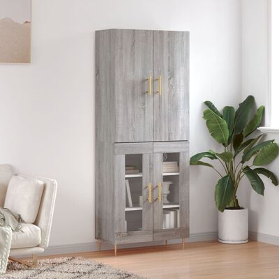 vidaXL Highboard Grey Sonoma 69.5x34x180 cm Engineered Wood