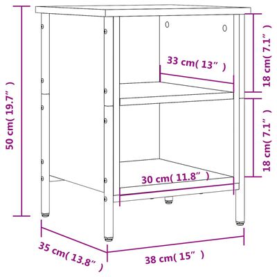 vidaXL Shoe Cabinet Smoked Oak 38x35x50 cm Engineered Wood