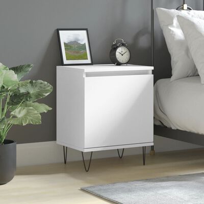 vidaXL Bedside Cabinet White 40x30x50 cm Engineered Wood