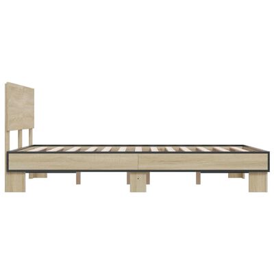 vidaXL Bed Frame without Mattress Sonoma Oak 140x190 cm