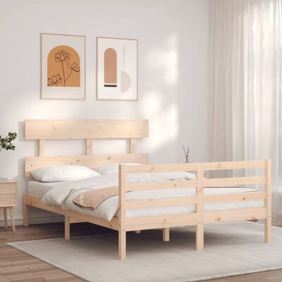 vidaXL Bed Frame without Mattress Double Solid Wood