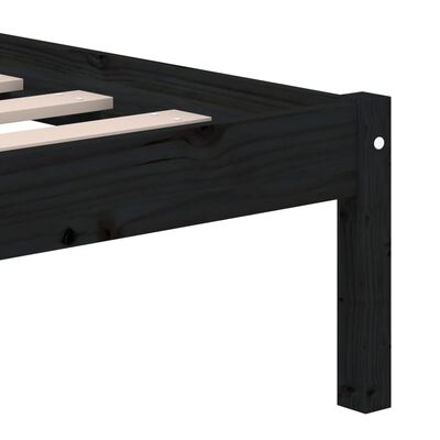 vidaXL Bed Frame without Mattress Black Double Solid Wood