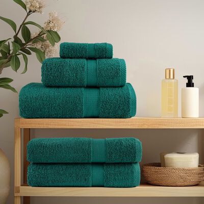 vidaXL 12 Piece Premium Towel Set SOLUND Green 600 gsm