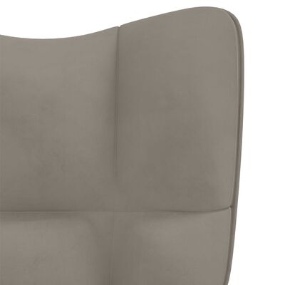 vidaXL Rocking Chair Light Grey Velvet