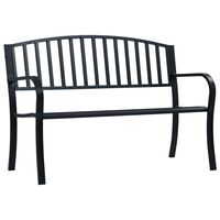 vidaXL Garden Bench 125 cm Black Steel