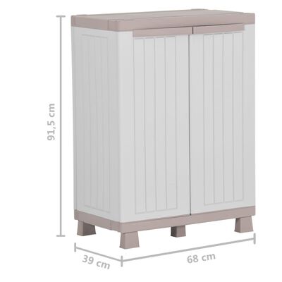 vidaXL Storage Cabinet with 2 Doors 68x39x91.5 cm Light Grey and Beige