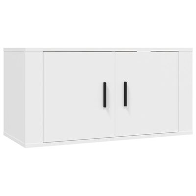 vidaXL 2 Piece TV Cabinet Set White Engineered Wood