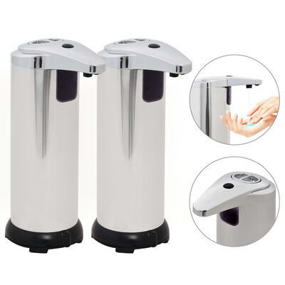 vidaXL Automatic Soap Dispensers 2 pcs Infrared Sensor 600 ml