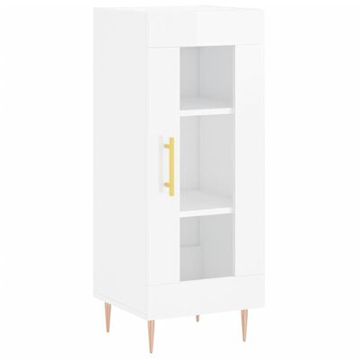 vidaXL Highboard High Gloss White 34.5x34x180 cm Engineered Wood