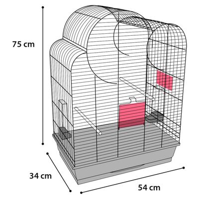 FLAMINGO Budgie Cage Wammer 1 54x34x75 cm Black