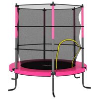 vidaXL Trampoline with Safety Net Round 140x160 cm Pink