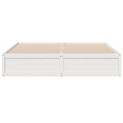 vidaXL Bed Frame without Mattress White 180x200 cm Super King Solid Wood Pine