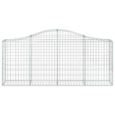 vidaXL Arched Gabion Baskets 40 pcs 200x30x80/100 cm Galvanised Iron